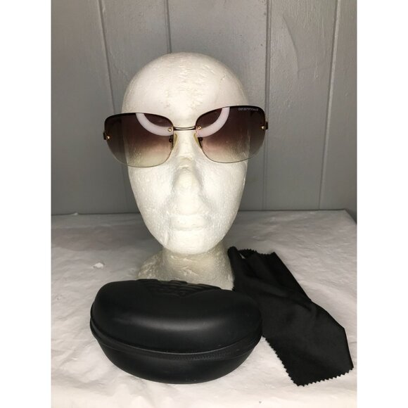 EMPORIO ARMANI EA9684/S YYQA 02 Gradient Lens brown 130 Men's Sunglasses w/ case - Picture 1 of 6